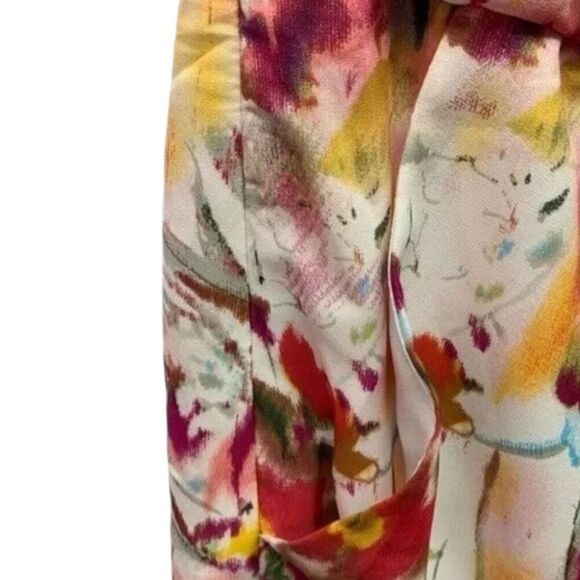 Trulli Dress Multicolor Floral Print Keyhole Pockets Lined One Short Sleeve 4‎ - Picture 6 of 8